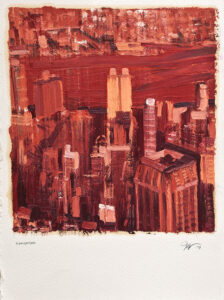 Ölbild auf Bütten, Manhattan