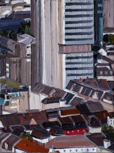 »Frankfurt #06«, 2014, 54 x 40 cm, Nessel auf Keilrahmen, Ölfarbe