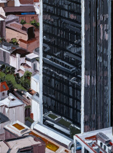 »Frankfurt #02«, 2014, 54 x 40 cm, Nessel auf Keilrahmen, Ölfarbe