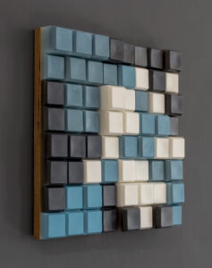 Farbkomposition Quadrat #05, 2017, 37,6 x 37,6 x 5 cm, Holz, Paraffin, Stearin, Ölfarbe