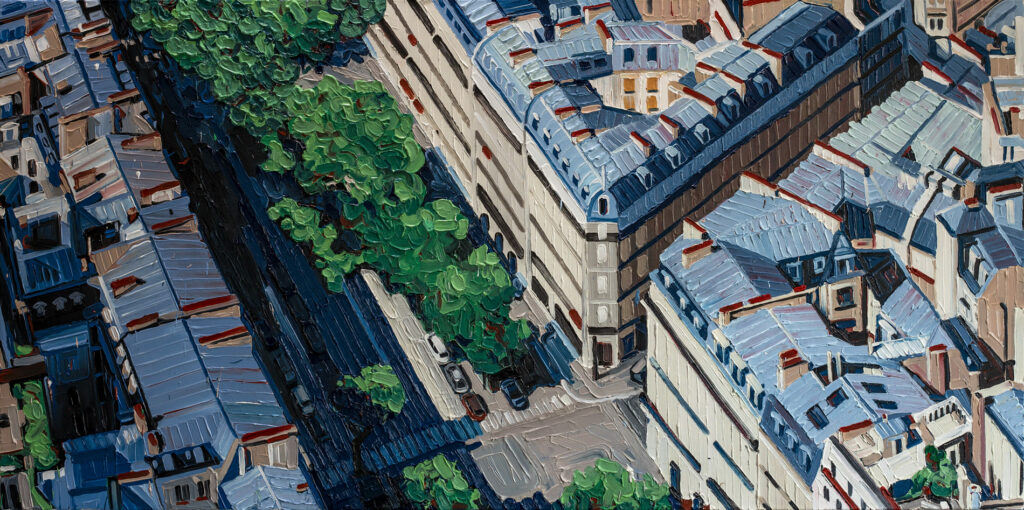 Paris Avenue Carnot, 2018, 90 x 180 cm, Nessel auf Keilrahmen, Ölfarbe
