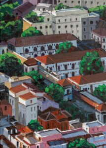 Rom Via Annia, 2022, 70 x 50 cm, Nessel auf Keilrahmen, Ölfarbe