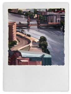 Ölgemälde auf Büttenpapier: Berlin